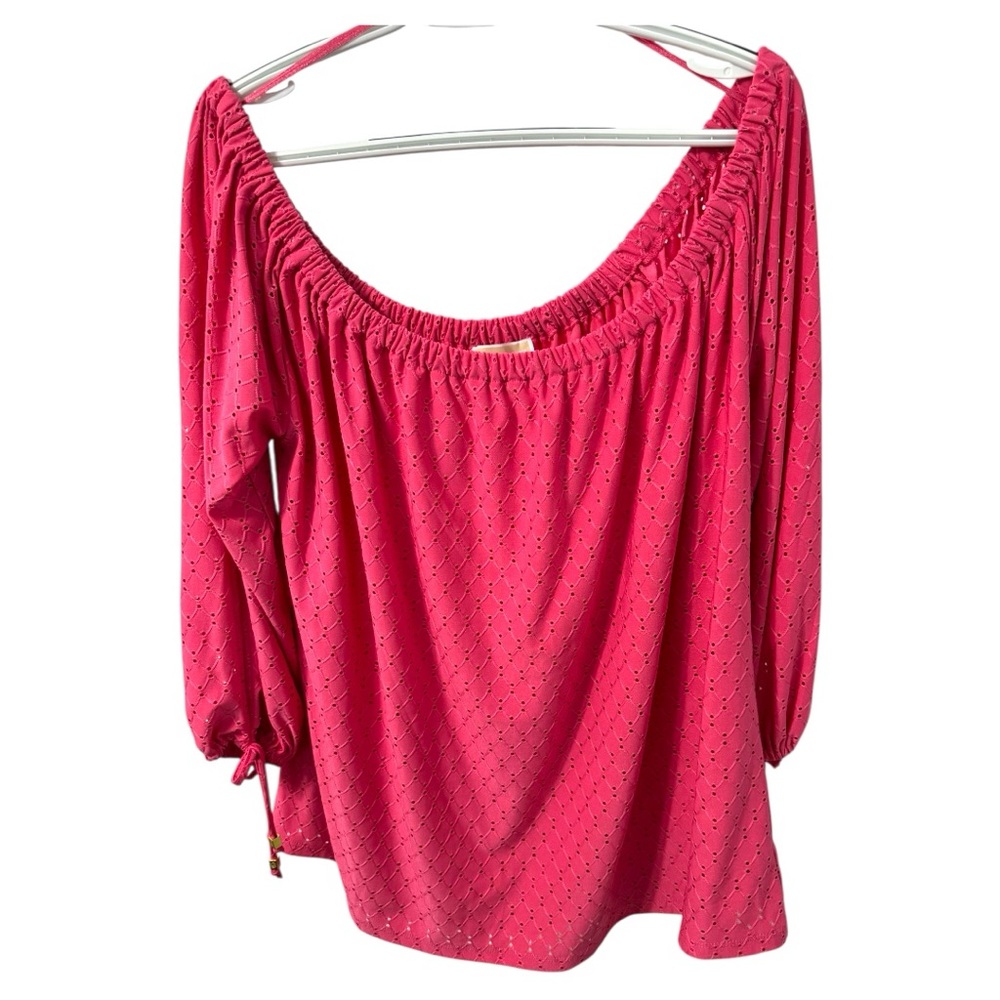Michael Kors Relaxed Pink 3/4 Sleeve Blouse EUC